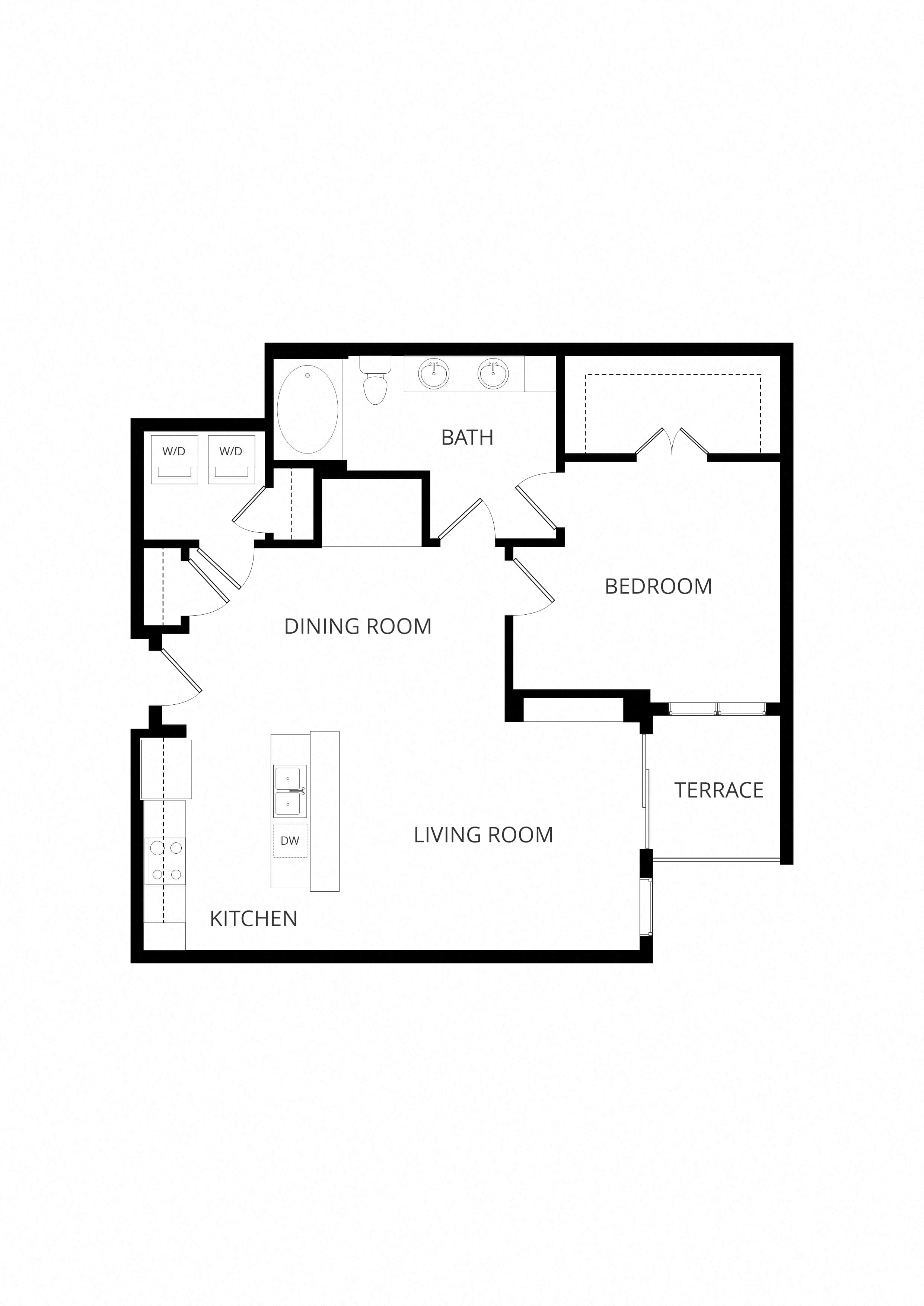 A5_OneBedroom floor plan